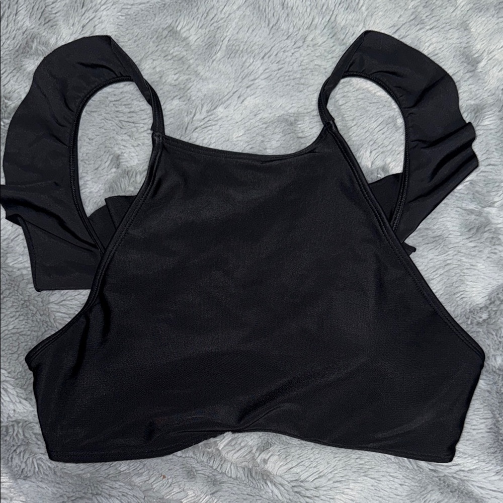 Aerie High Neck Ruffle Bikini Top